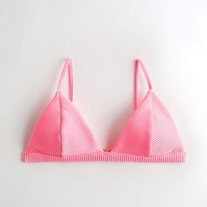 Ribbed triangle bikini Top